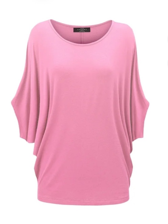 By Johnny Tops - Made by Johnny Women's Scoop Neck Half Sleeve Batwing Dolman Top L PINK NWT